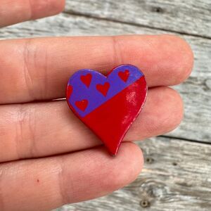 Vintage Jewelry Metal Heart Brooch Heart Pin Cute Little Heart Brooch